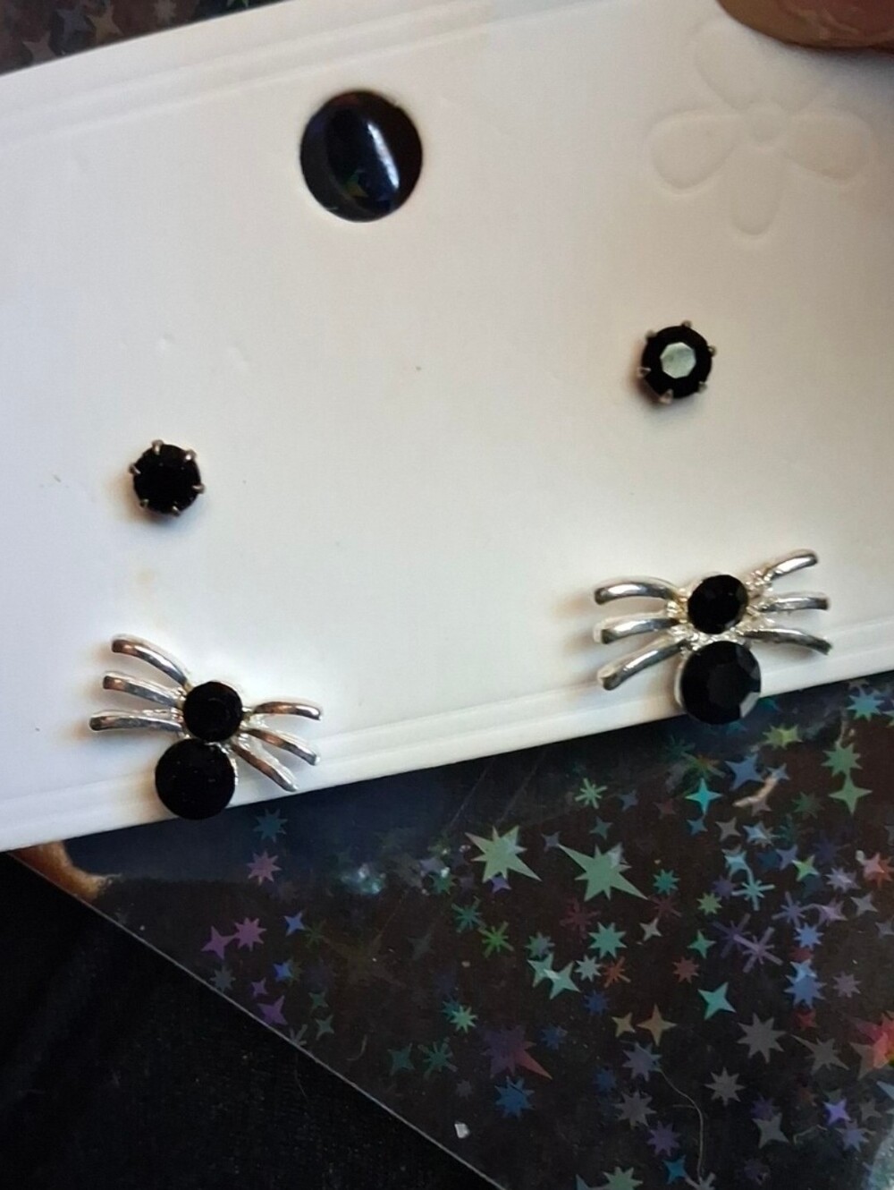 $8 Each Or Bundle 5/$20 Holloween Black & Silver Spider Stud Earrings
